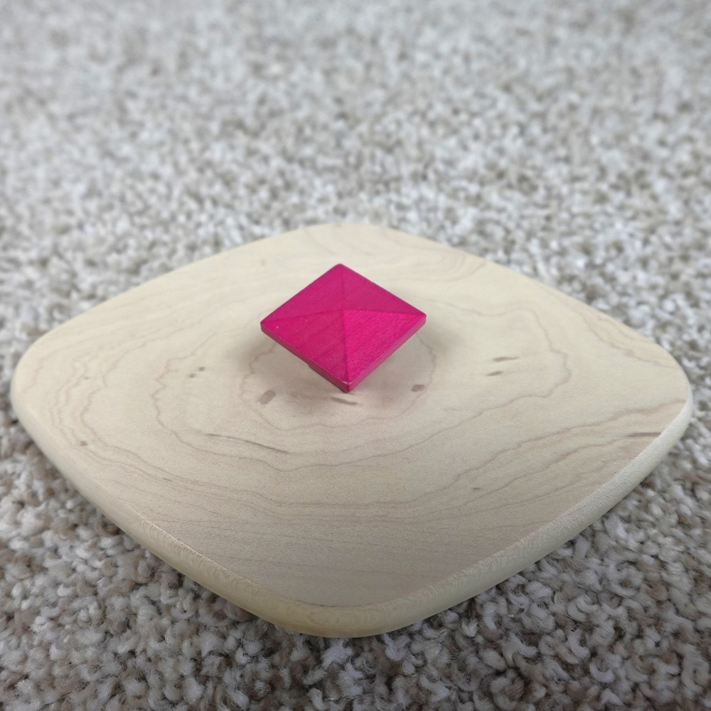 Longaberger 2012 Horizon of Hope Woodcrafts Lid Square Pink Knob Maple Wood
